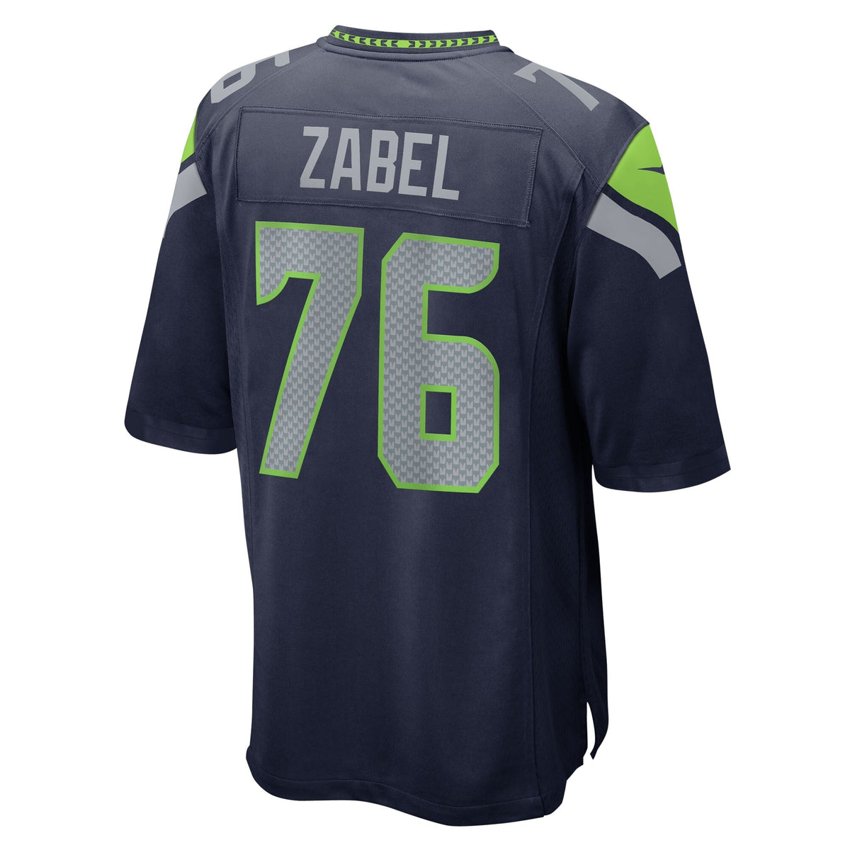 Seattle Seahawks Grey Zabel College Navy Team Game Jersey product image 4, provided for visual reference and product detail