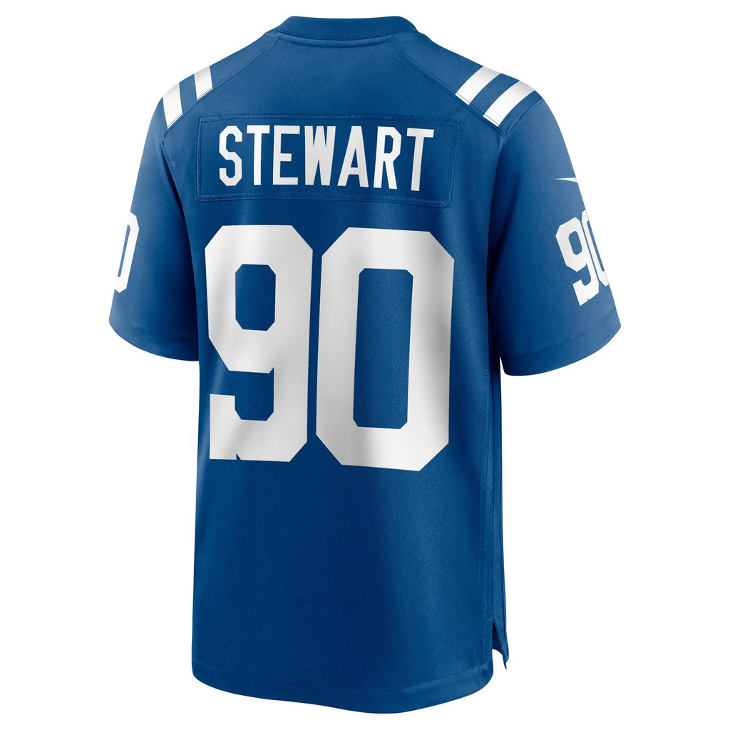 Indianapolis Colts Grover Stewart Royal Game Jersey product image 4, provided for visual reference and product detail review