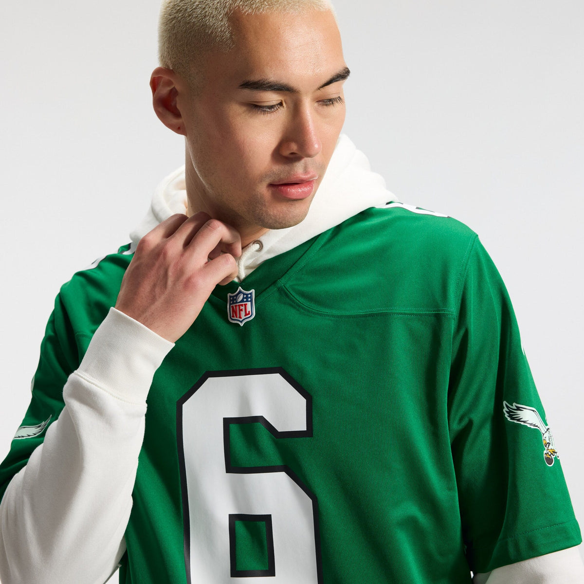 Philadelphia Eagles DeVonta Smith Kelly Green Alternate Game Player Jersey product image 11, provided for visual reference