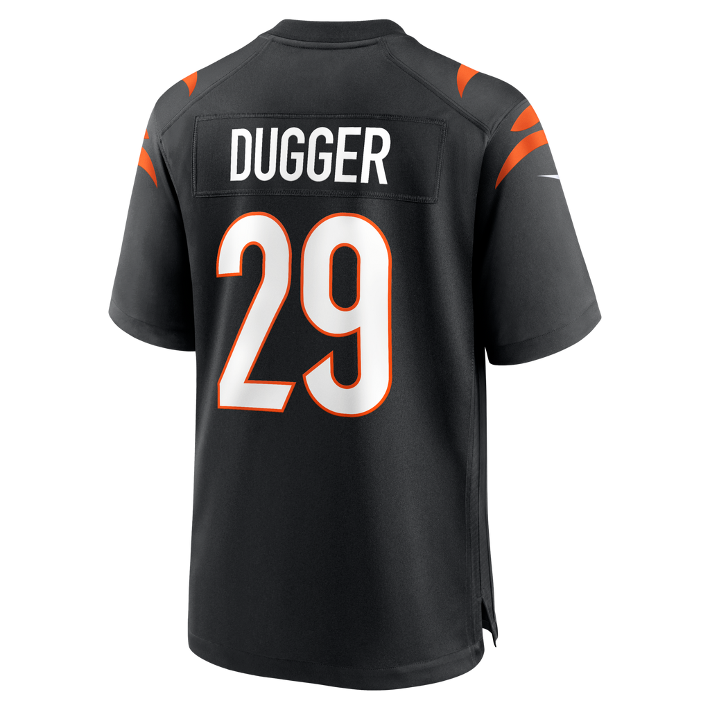 Cincinnati Bengals Kyle Dugger Black Team Game Jersey product image 3, provided for visual reference and product detail
