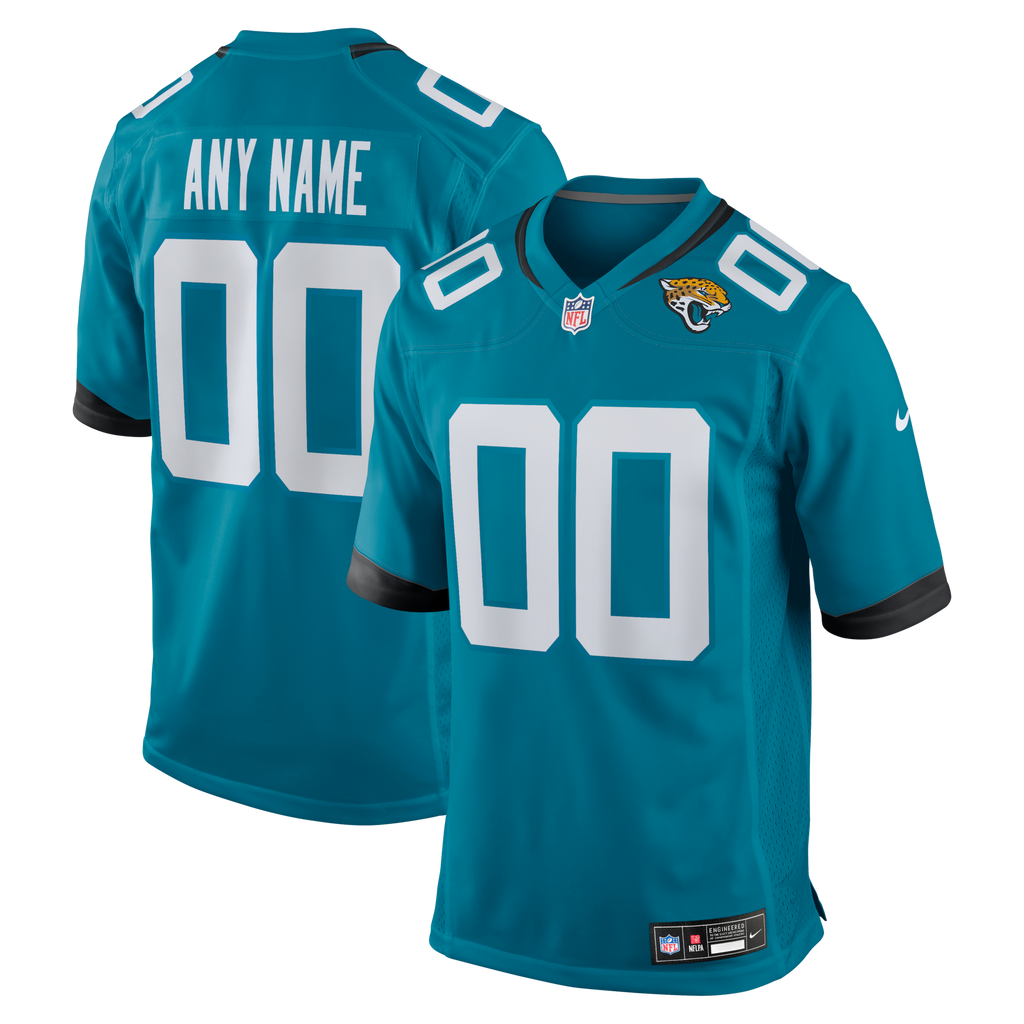 Jacksonville Jaguars Teal Custom Team Game Jersey product image 1, provided for visual reference and product detail review