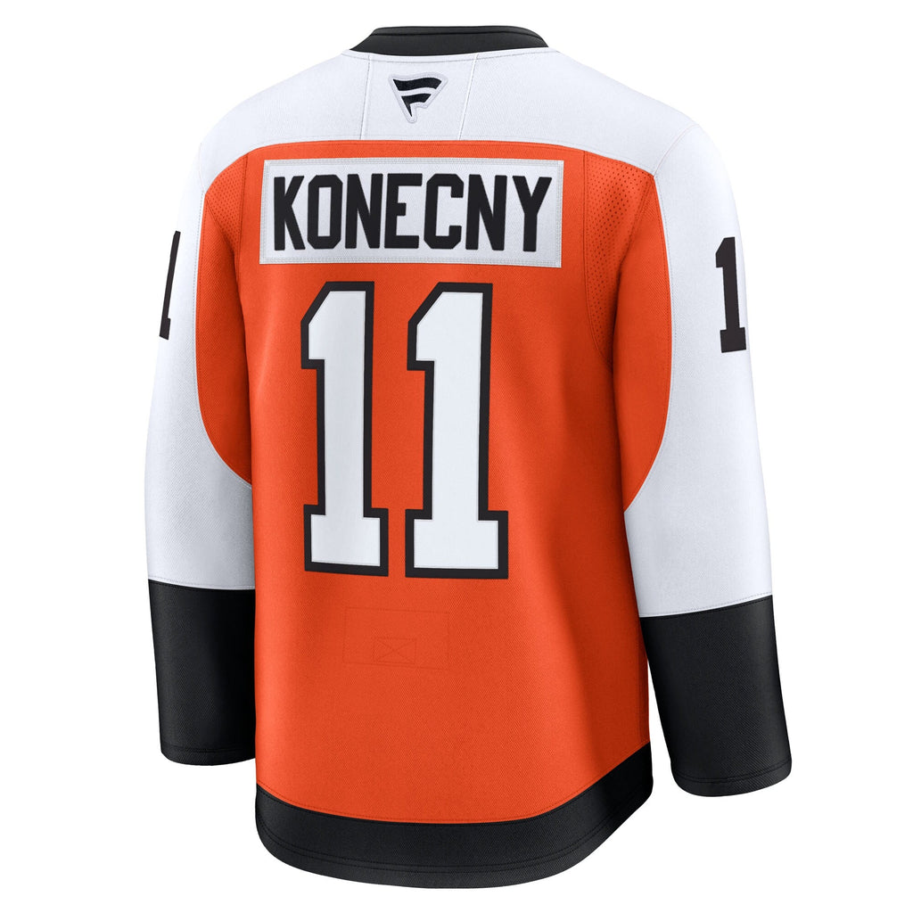 Philadelphia Flyers Travis Konecny Burnt Orange Home Premium Jersey product image 4, provided for visual reference and