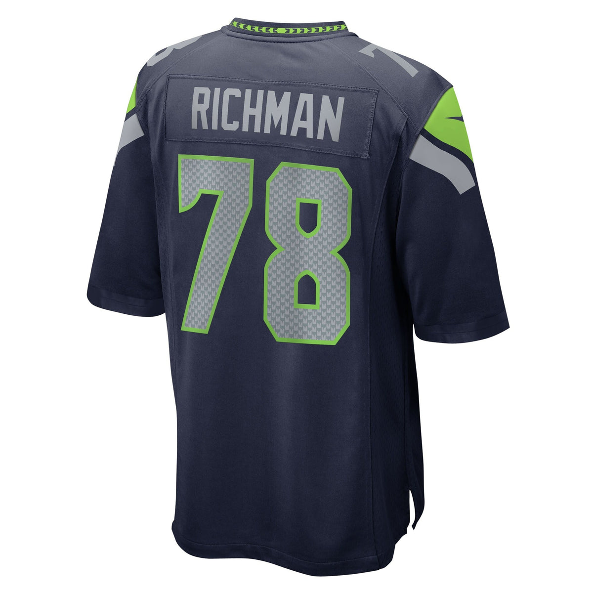Seattle Seahawks Mason Richman College Navy Team Game Jersey product image 4, provided for visual reference and product