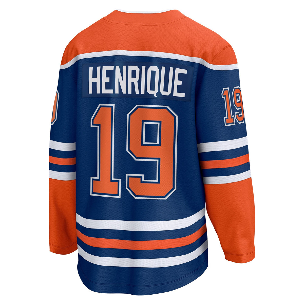 Edmonton Oilers Adam Henrique Royal Home Breakaway Jersey product image 4, provided for visual reference and product detail