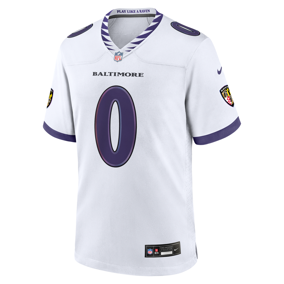 Baltimore Ravens Roquan Smith White Game Jersey product image 7, provided for visual reference and product detail review