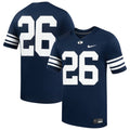 #26 BYU Cougars Home Replica Football Jersey - Navy product image 1, provided for visual reference and product detail review