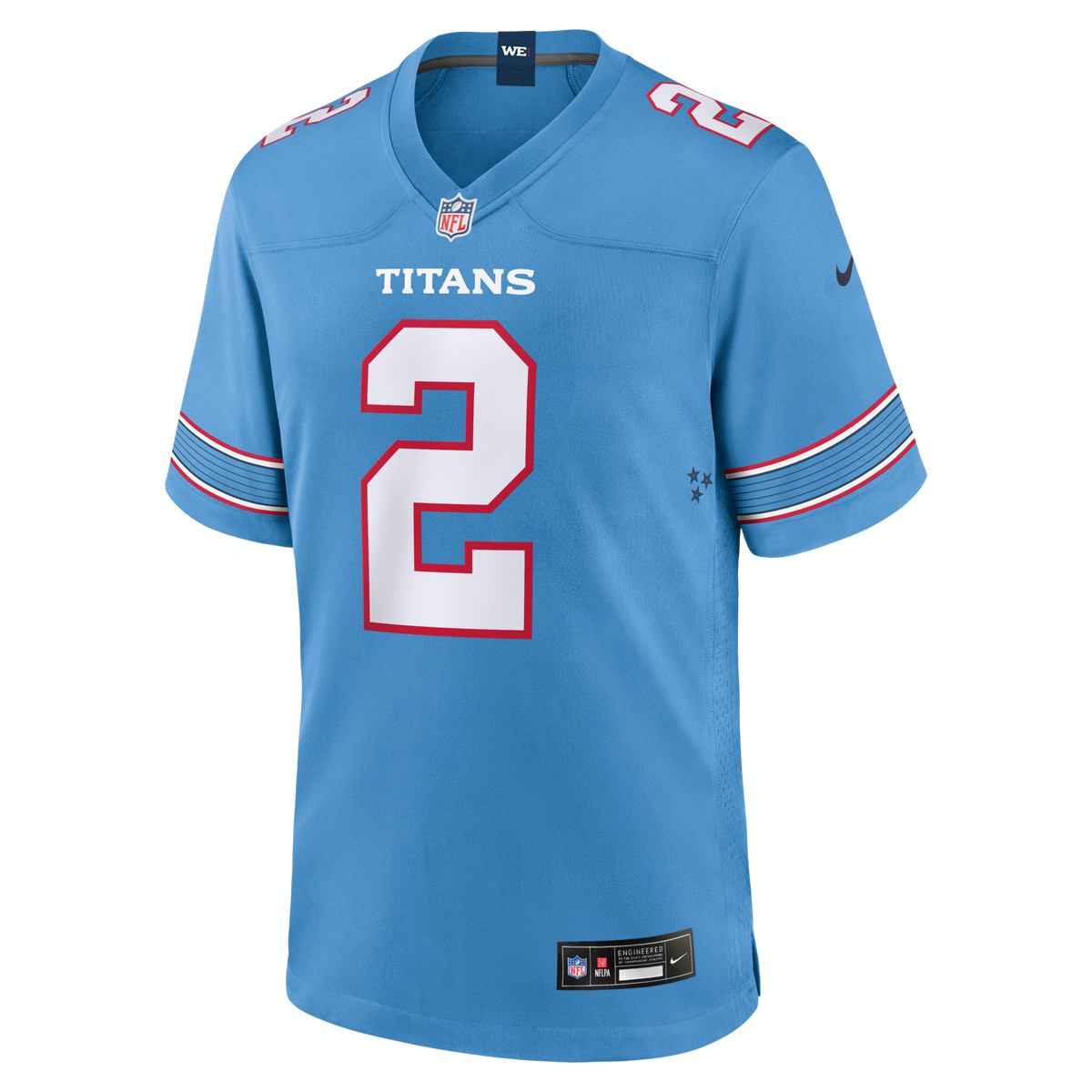 Tennessee Titans Tyjae Spears Light Blue Game Jersey product image 3, provided for visual reference and product detail review