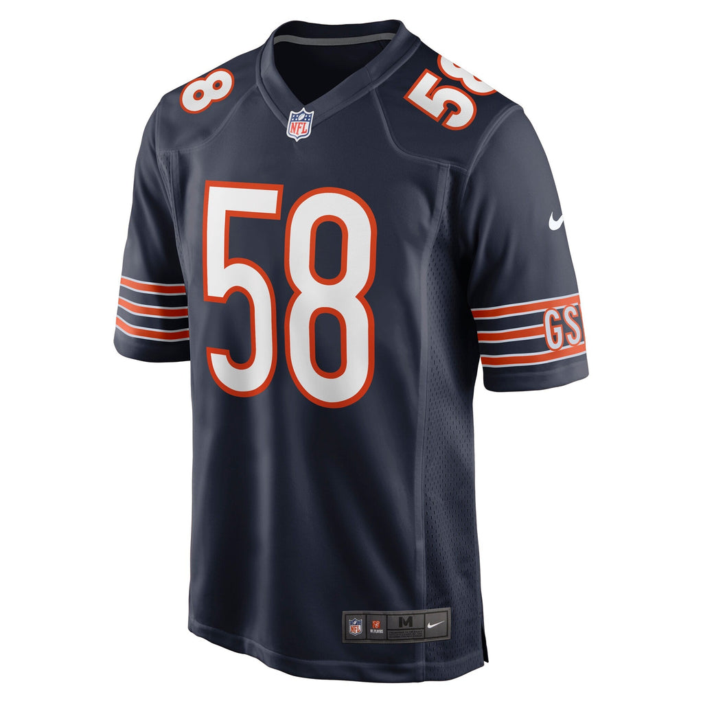 Chicago Bears Darnell Wright Navy Game Jersey product image 3, provided for visual reference and product detail review