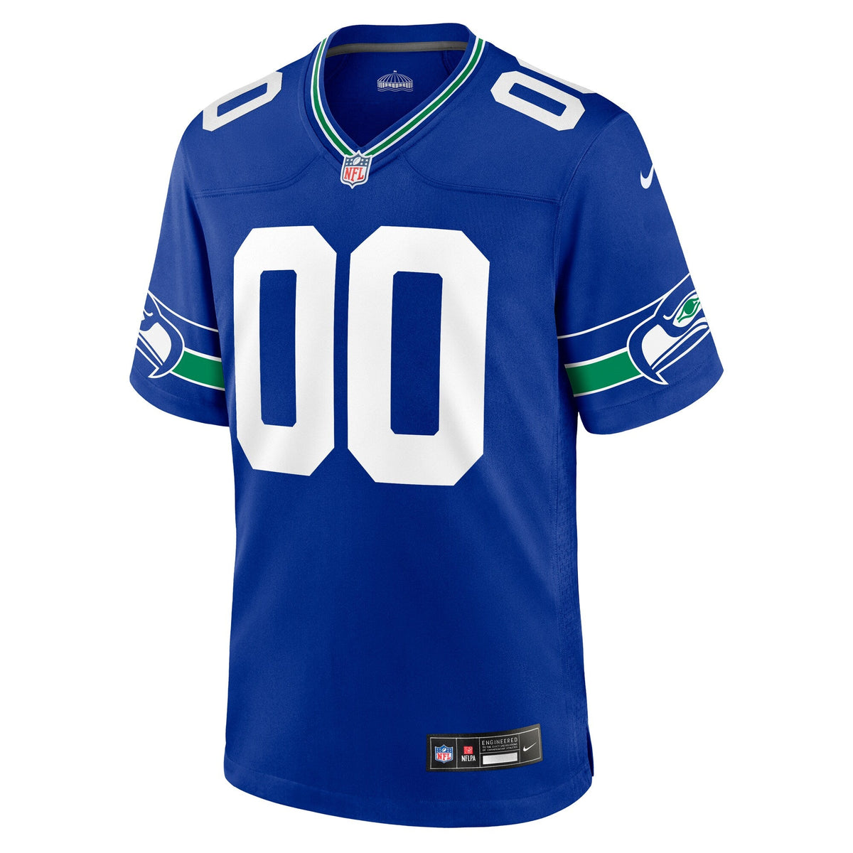 Seattle Seahawks Royal Throwback Custom Jersey product image 3, provided for visual reference and product detail review