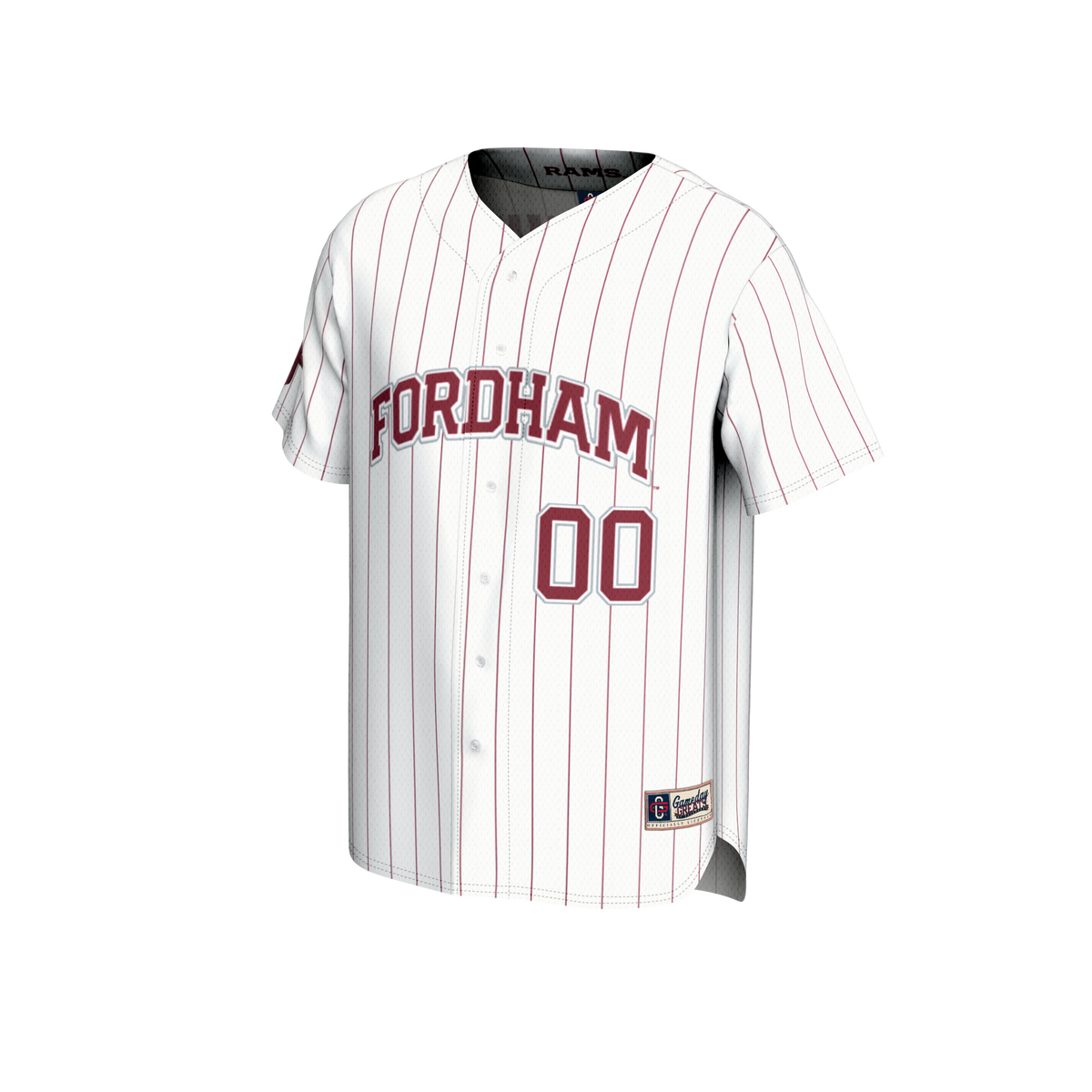 Fordham Rams Lightweight Collegiate Baseball NIL Pick-A-Player Fashion Jersey - White product image 3, provided for visual