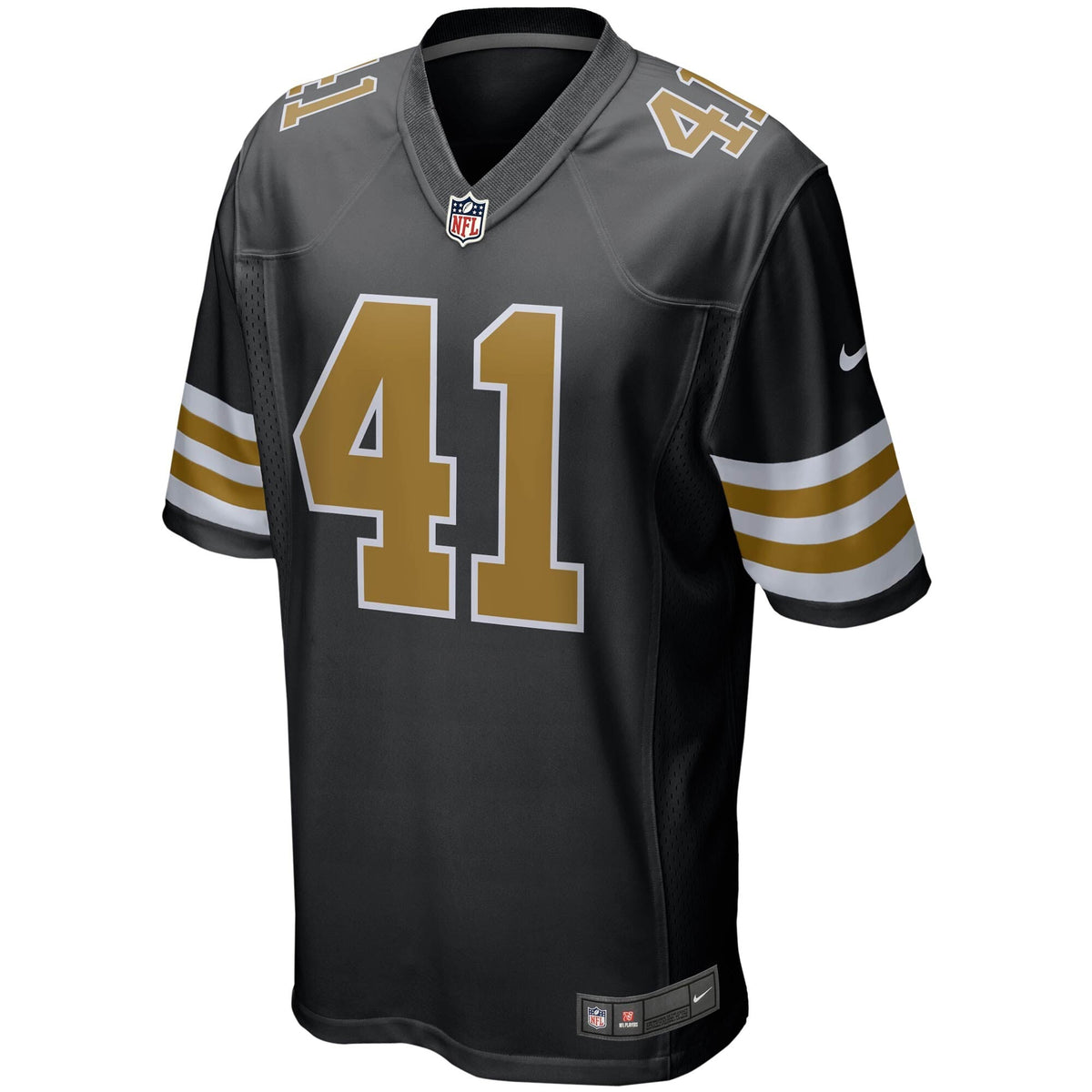 New Orleans Saints Alvin Kamara Black Alternate Game Jersey product image 3, provided for visual reference and product