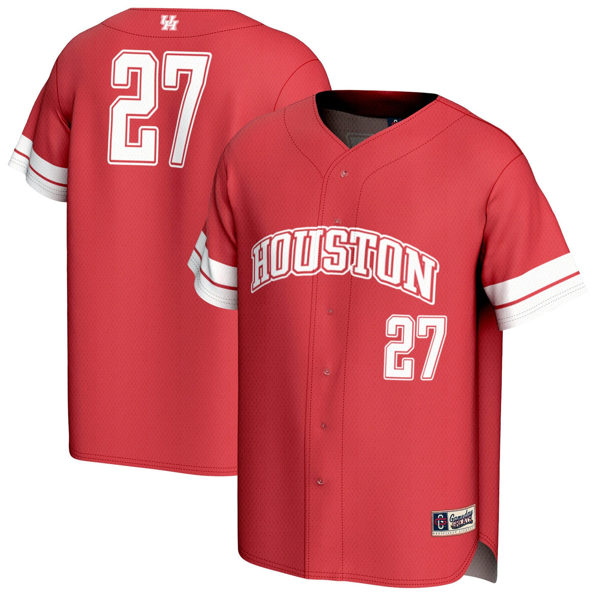 Houston Cougars Lightweight Collegiate Baseball Fashion Jersey - Red product image 2, provided for visual reference and