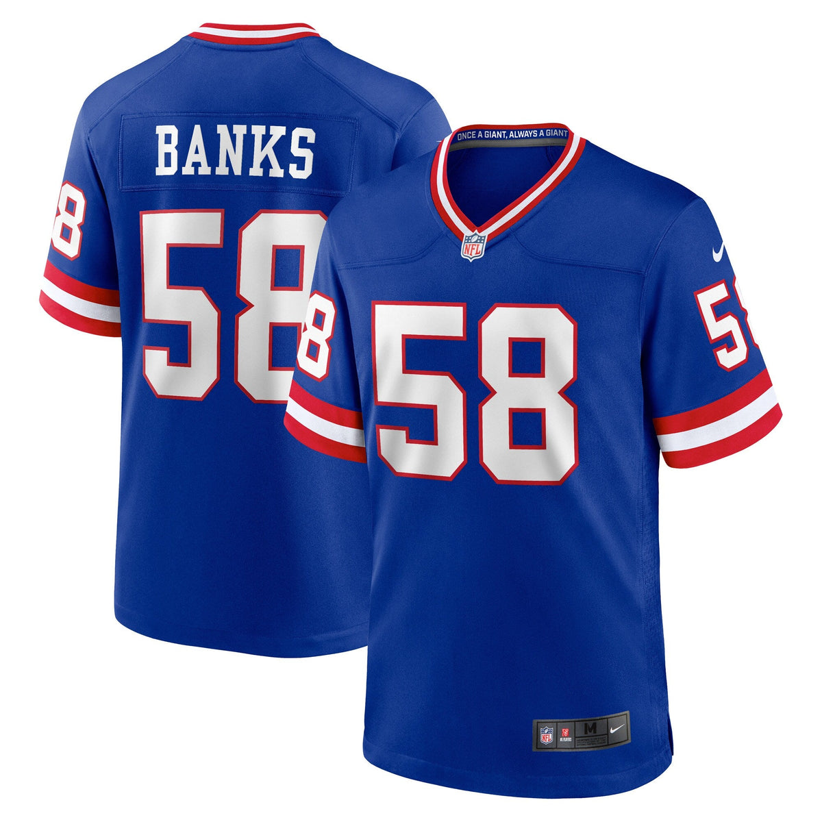 New York Giants Carl Banks Royal Retired Player Alternate Game Jersey product image 2, provided for visual reference and