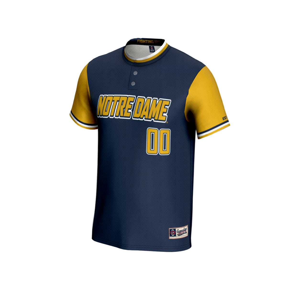 Notre Dame Fighting Irish NIL Pick-A-Player Lightweight Softball Jersey - Navy product image 3, provided for visual