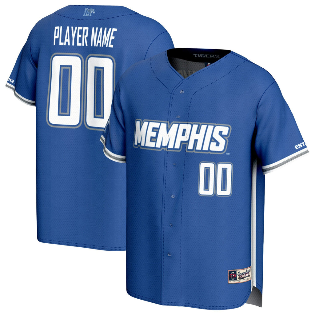 Memphis Tigers Lightweight Collegiate Baseball NIL Pick-A-Player Fashion Jersey - Royal product image 1, provided for visual