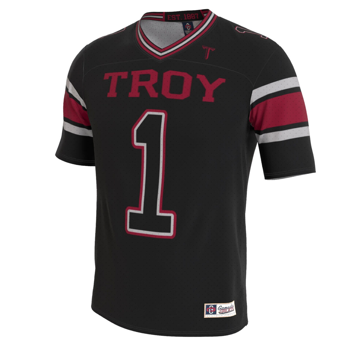 Troy University Trojans Lightweight Collegiate Football Blackout Fashion Jersey product image 3, provided for visual