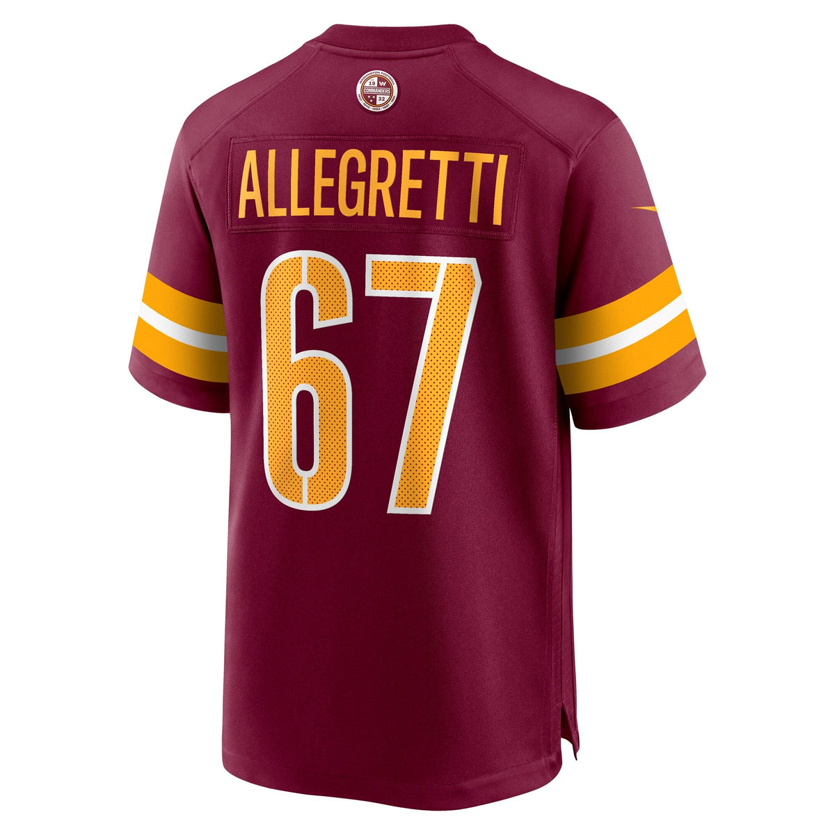 Washington Commanders Nick Allegretti Burgundy Game Jersey product image 4, provided for visual reference and product detail
