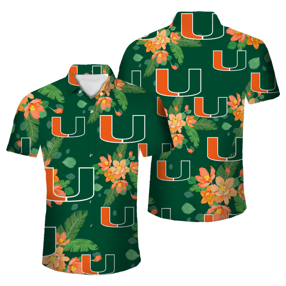 Miami Hurricanes Official NCAA Floral Palm shirt product image 1