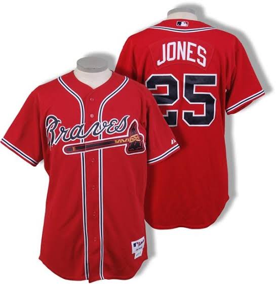Andruw Jones Atlanta Braves Official MLB Majestic Jersey red product image 1