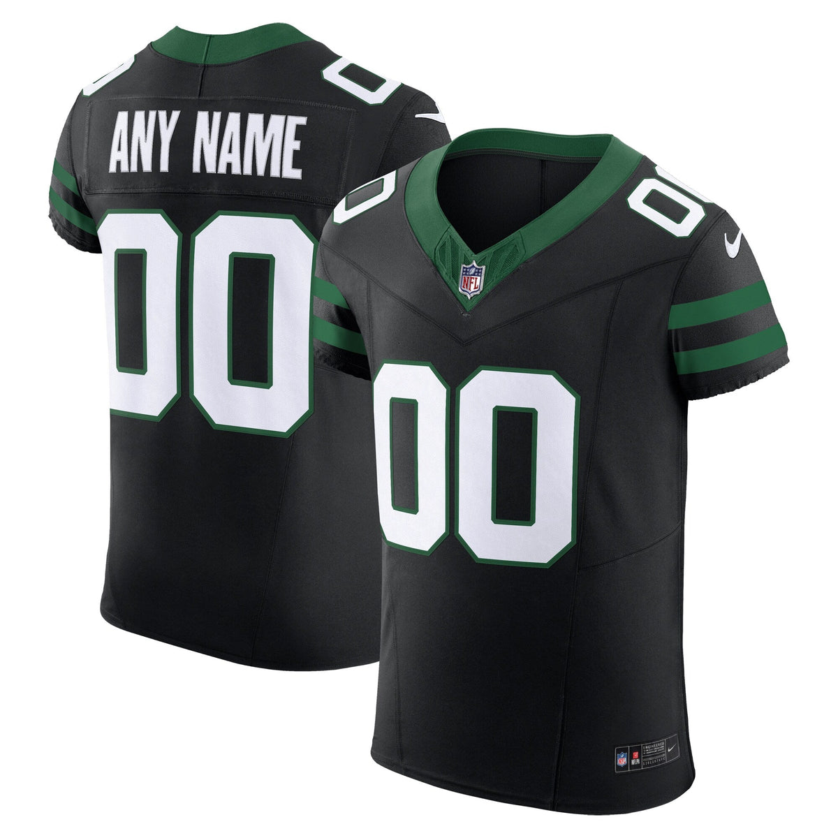 New York Jets Legacy Black Alternate Vapor F.U.S.E. Elite Custom Jersey product image 2, provided for visual reference and