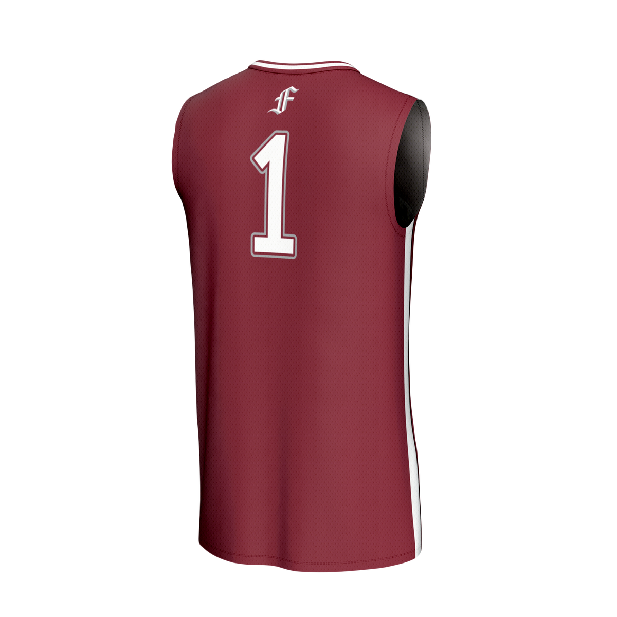 #1 Fordham Rams Lightweight Collegiate Basketball Fashion Jersey - Maroon product image 4, provided for visual reference and