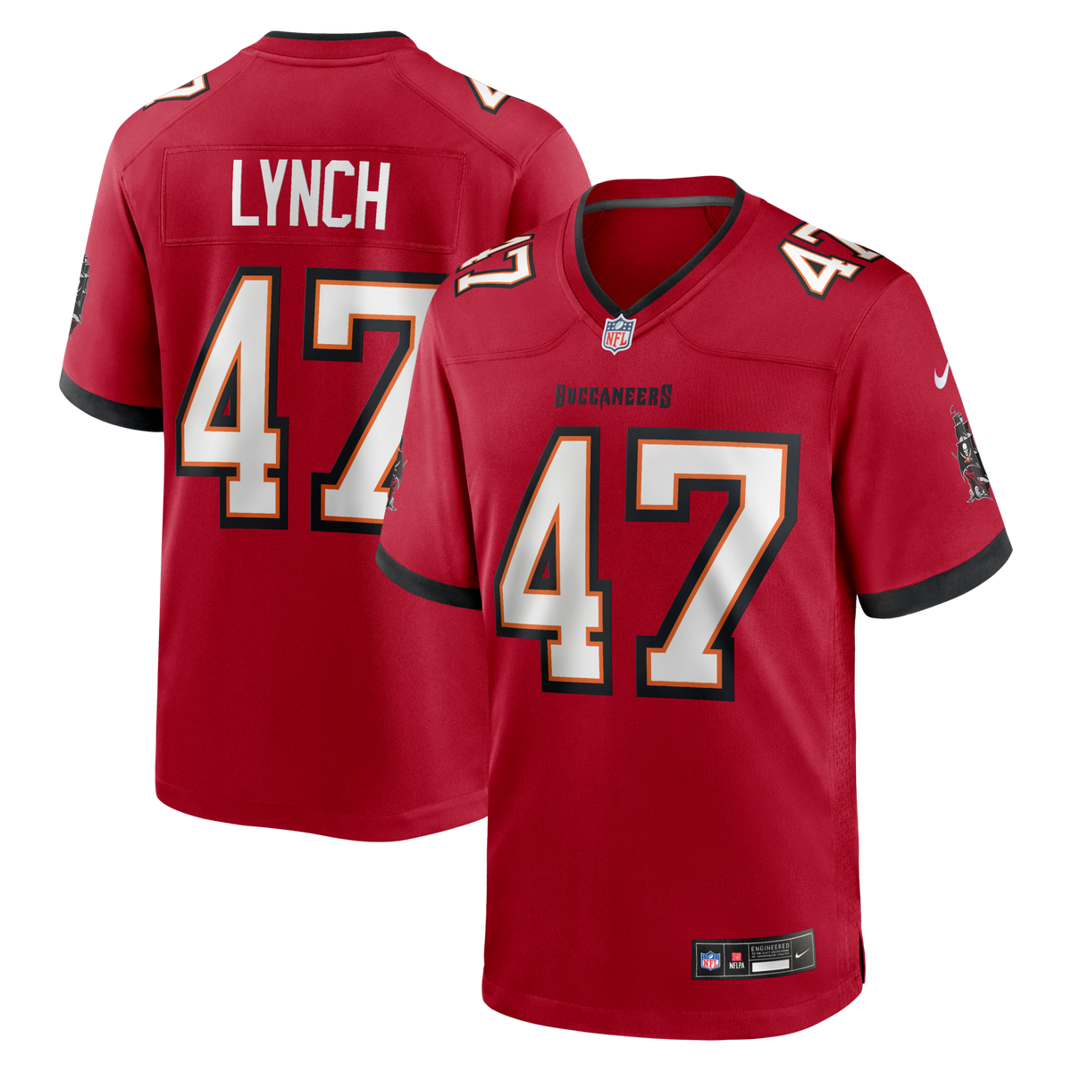 Tampa Bay Buccaneers John Lynch Red Game Retired Player Jersey product image 1, provided for visual reference and product
