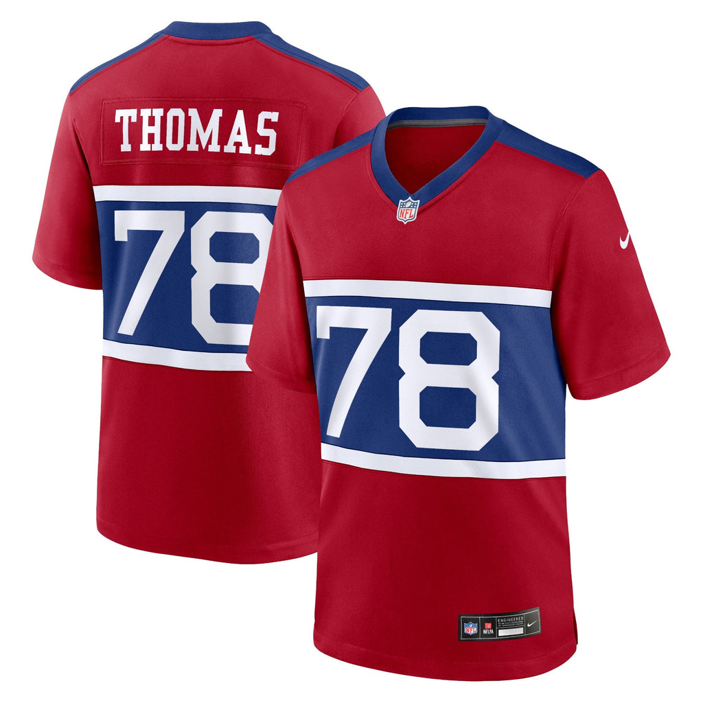 New York Giants Andrew Thomas Century Red Alternate Player Game Jersey product image 2, provided for visual reference and