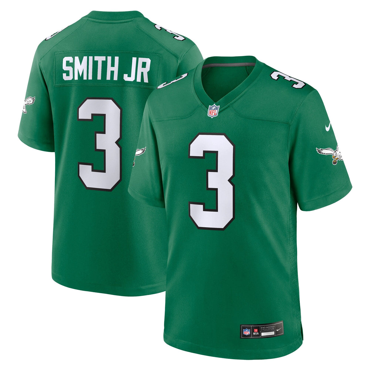 Philadelphia Eagles Nolan Smith Kelly Green Alternate Game Jersey product image 2, provided for visual reference and product