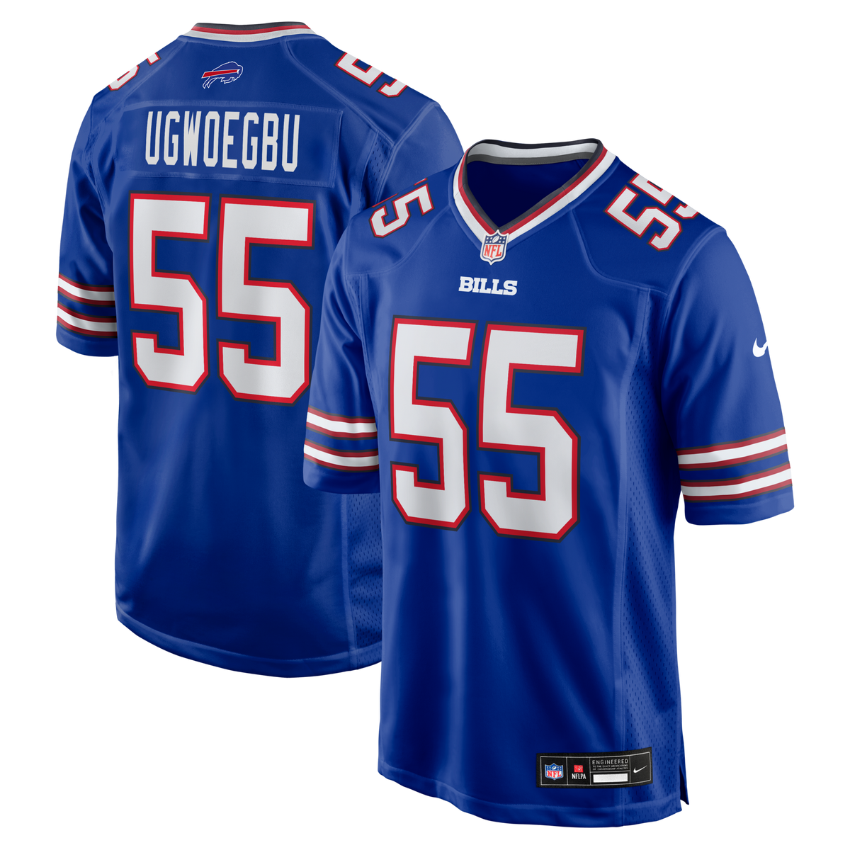 Buffalo Bills David Ugwoegbu Royal Game Jersey product image 1, provided for visual reference and product detail review