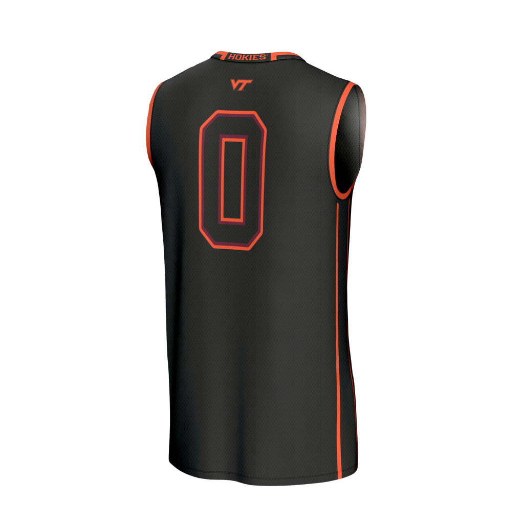 #0 Virginia Tech Hokies Lightweight Collegiate Basketball Fashion Jersey - Black product image 4, provided for visual
