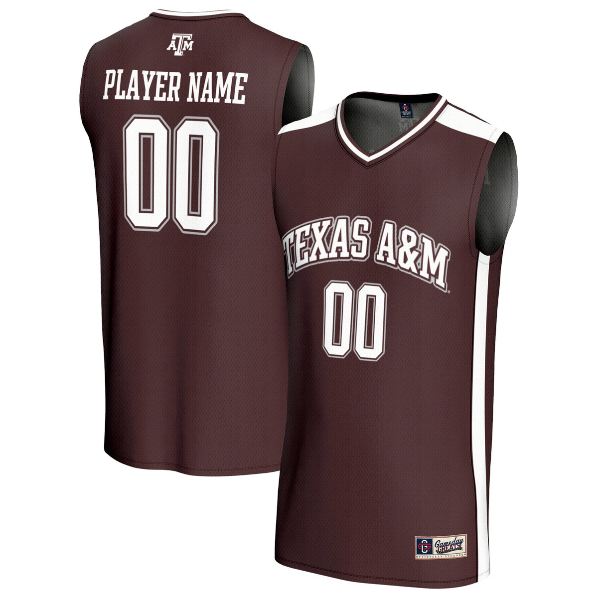 Texas A&M Aggies Lightweight Collegiate Basketball NIL Pick-A-Player Fashion Jersey - Maroon product image 2, provided for