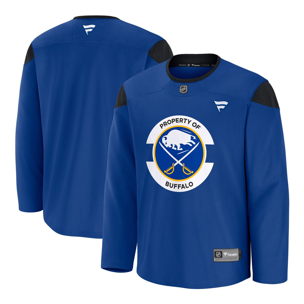 Buffalo Sabres Royal Practice Jersey product image 2, provided for visual reference and product detail review