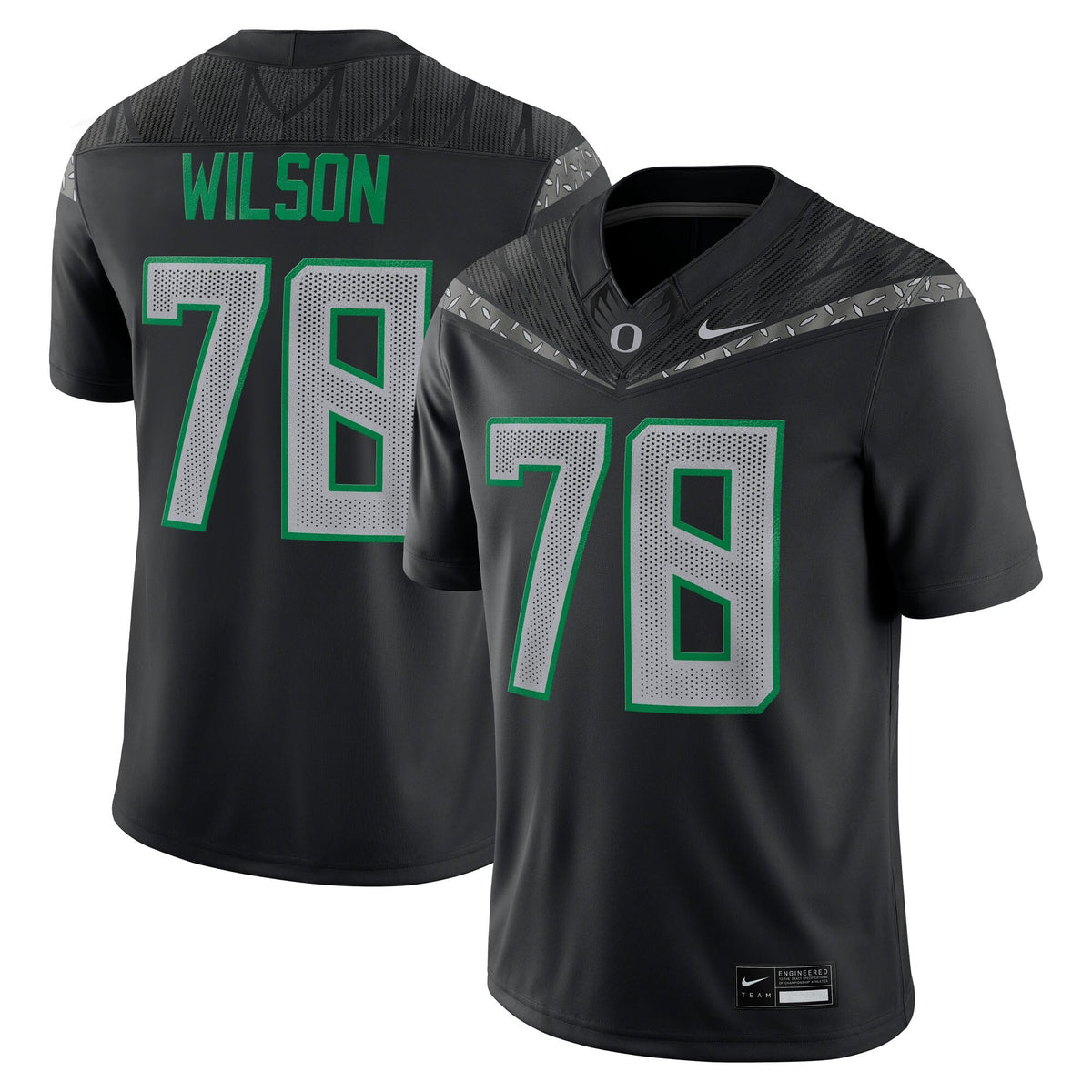 Gernorris Wilson Oregon Ducks Home Game Jersey - Black product image 1, provided for visual reference and product detail