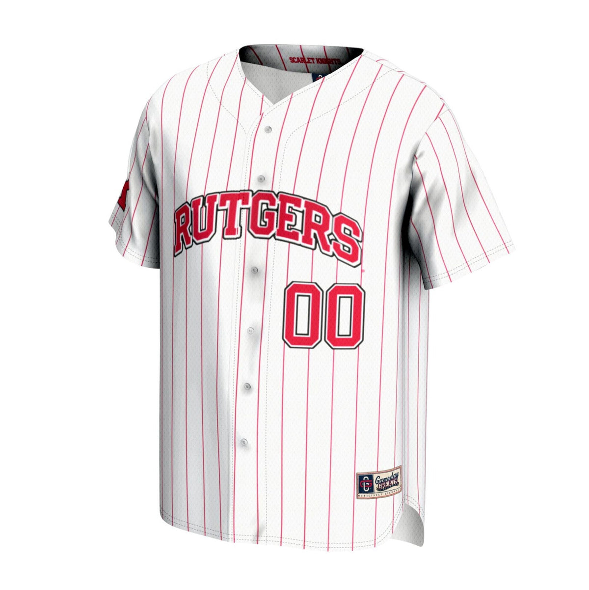Rutgers Scarlet Knights NIL Pick-A-Player Lightweight Baseball Jersey - White product image 3, provided for visual reference