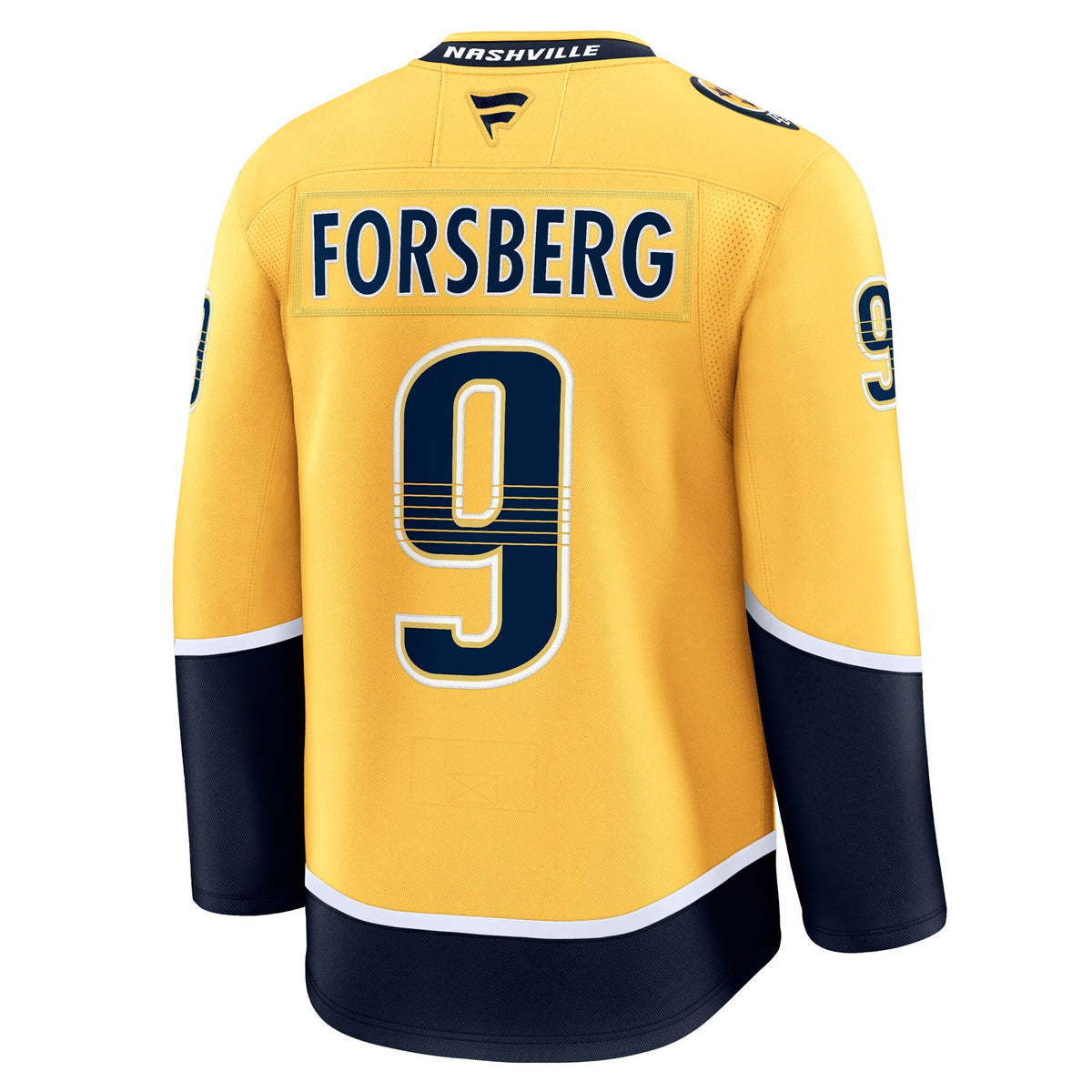 Nashville Predators Filip Forsberg Gold Home Premium Jersey product image 4, provided for visual reference and product