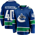 Vancouver Canucks Elias Pettersson Blue Home Breakaway Jersey product image 1, provided for visual reference and product