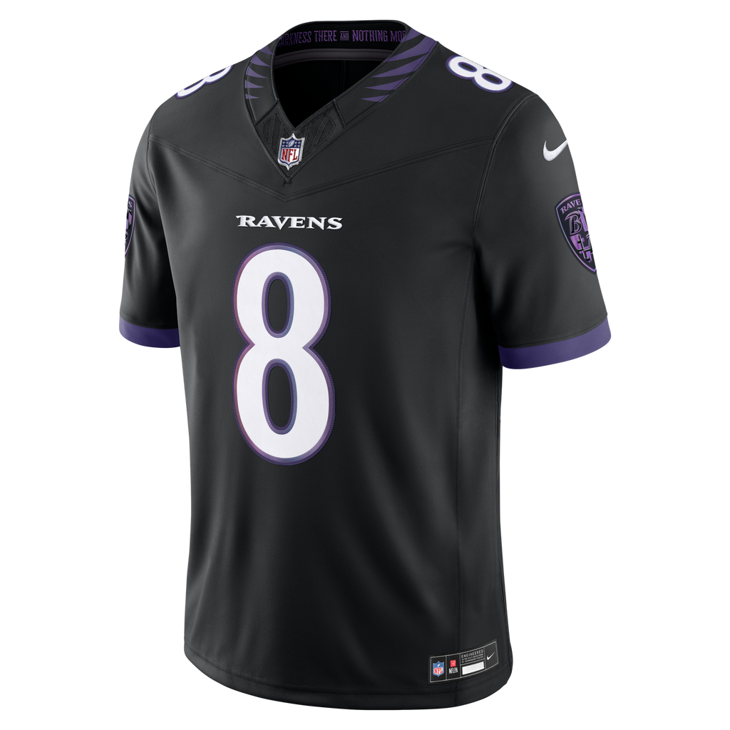Baltimore Ravens Lamar Jackson Black Alternate Alternate Vapor F.U.S.E. Stitched Limited Jersey product image 3, provided