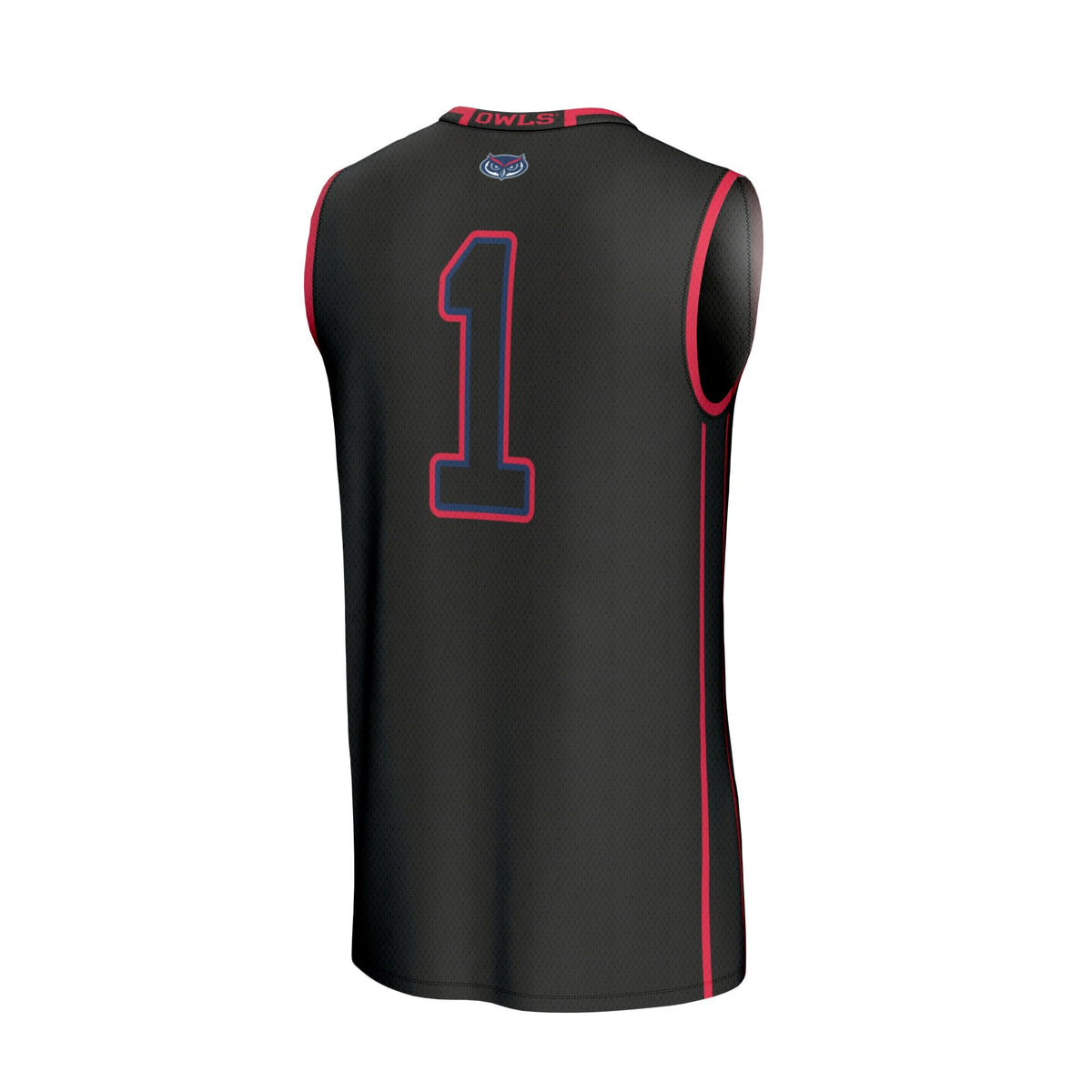 #1 Florida Atlantic Owls Lightweight Basketball Jersey - Black product image 4, provided for visual reference and product