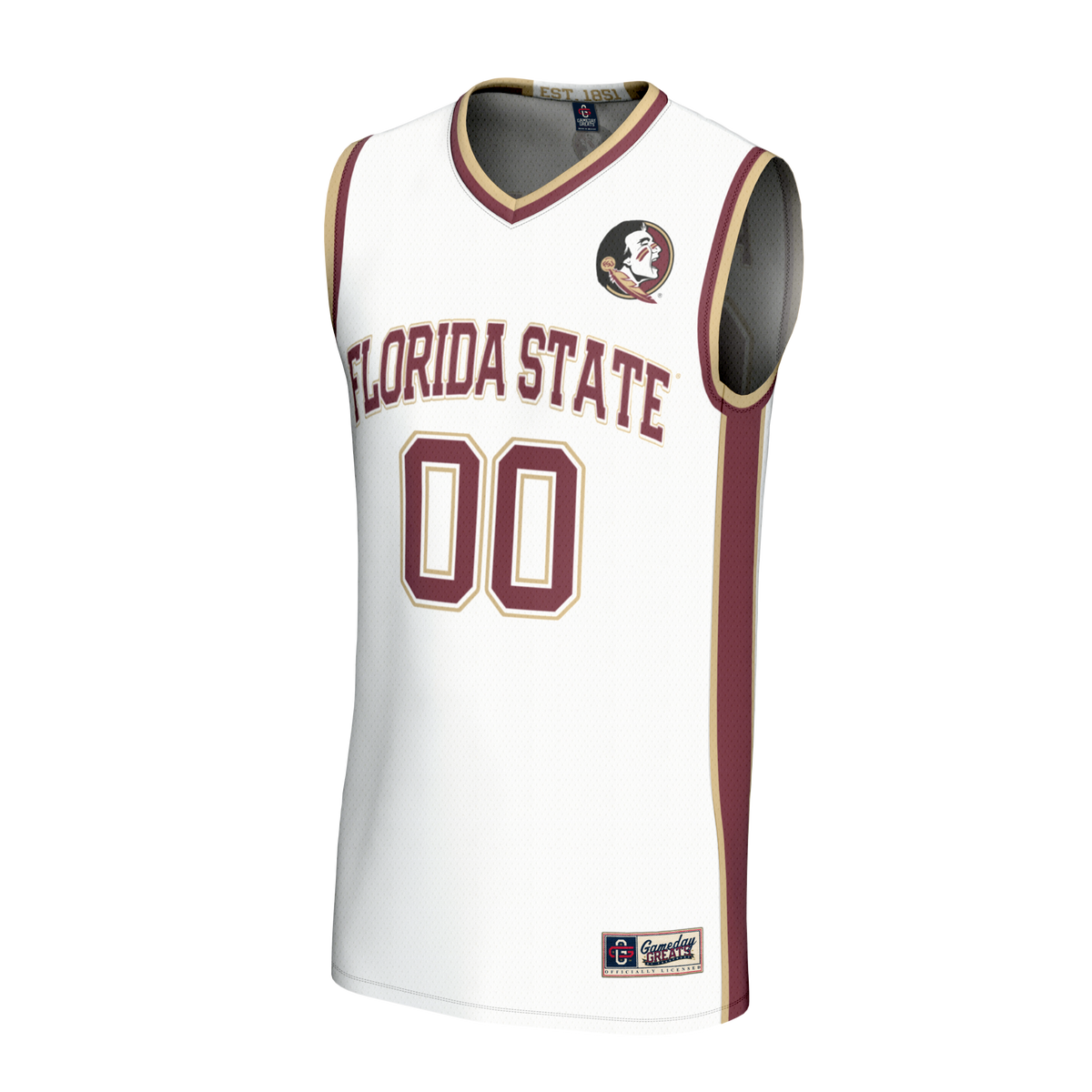 Florida State Seminoles Lightweight Collegiate Basketball NIL Pick-A-Player Fashion Jersey - White product image 3, provided