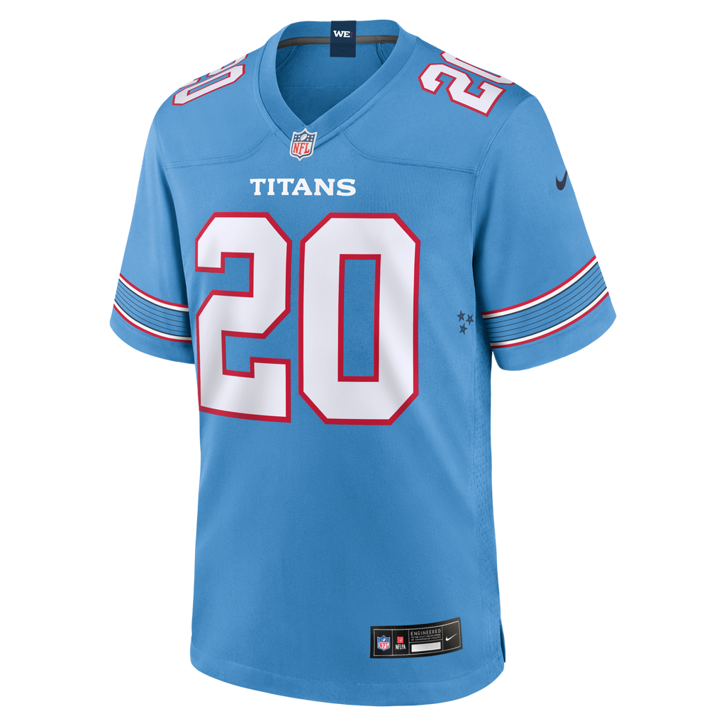 Tennessee Titans Tony Pollard Light Blue Game Jersey product image 3, provided for visual reference and product detail review