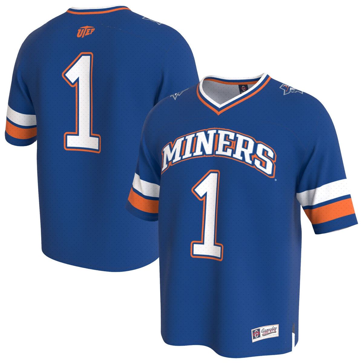 UTEP Miners Lightweight Collegiate Football Fashion Jersey - Navy product image 2, provided for visual reference and product
