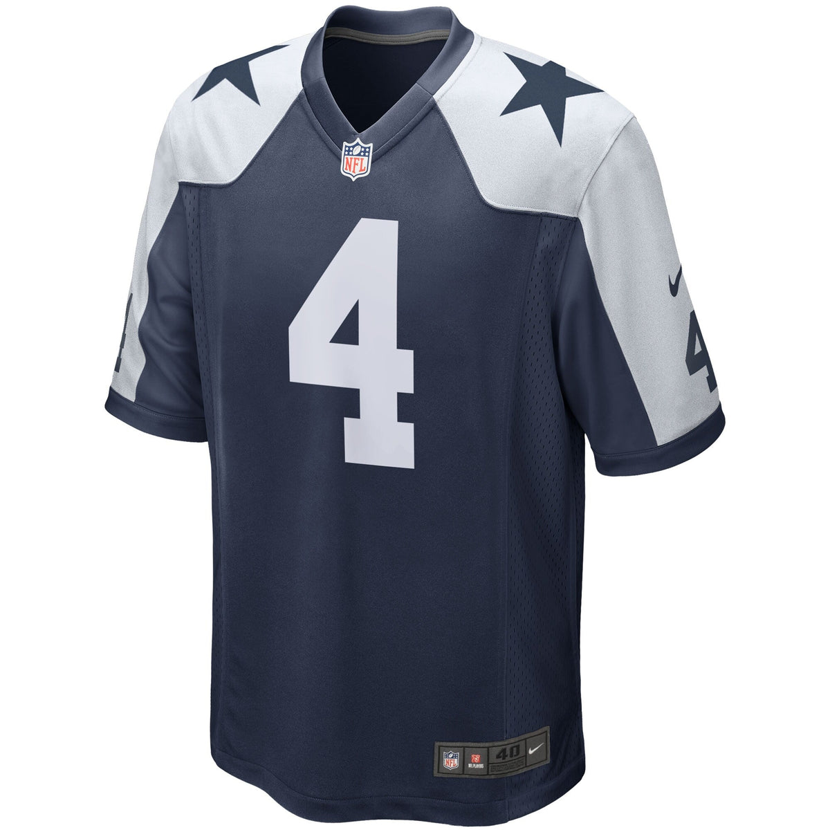 Dallas Cowboys Dak Prescott Navy Alternate Game Team Jersey product image 3, provided for visual reference and product