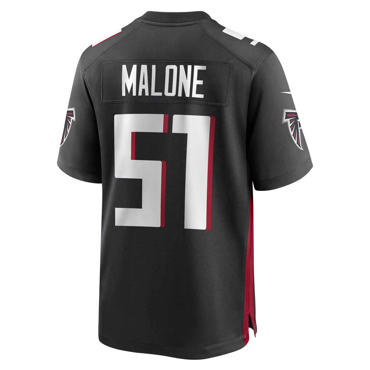 DeAngelo Malone Atlanta Falcons Black Game Player Jersey product image 4, provided for visual reference and product detail