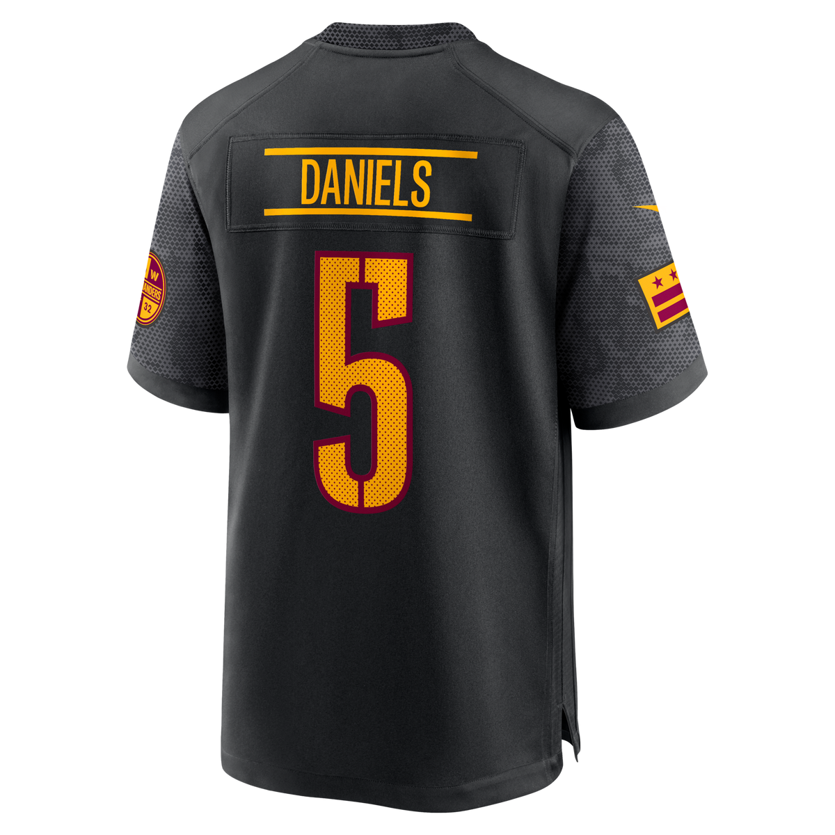 Washington Commanders Jayden Daniels Black Alternate Game Player Jersey product image 3, provided for visual reference and