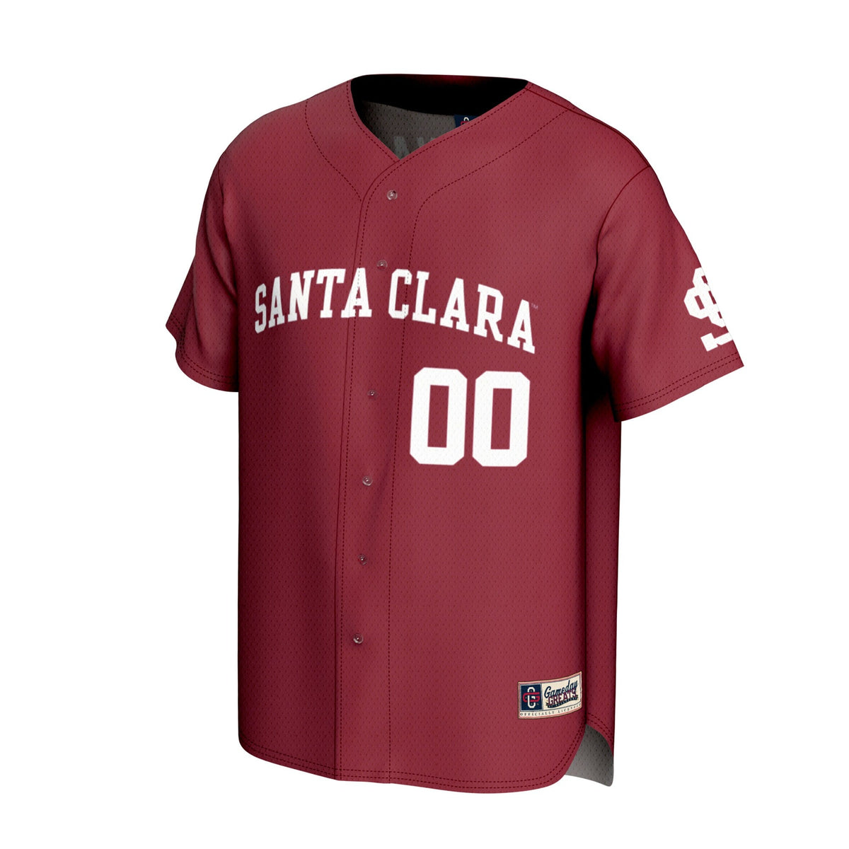 Santa Clara Broncos Lightweight Collegiate Baseball NIL Pick-A-Player Fashion Jersey - Red product image 3, provided for