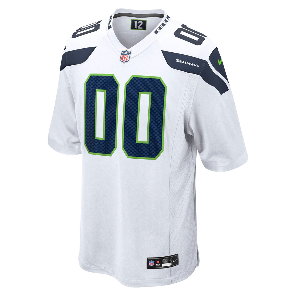 Seattle Seahawks White Custom Game Jersey product image 3, provided for visual reference and product detail review