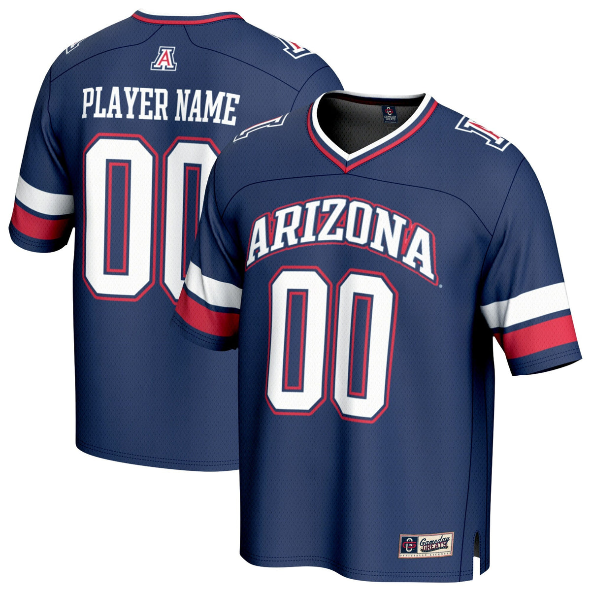 Arizona Wildcats NIL Pick-A-Player Lightweight Collegiate Football Fashion Jersey - Navy product image 2, provided for
