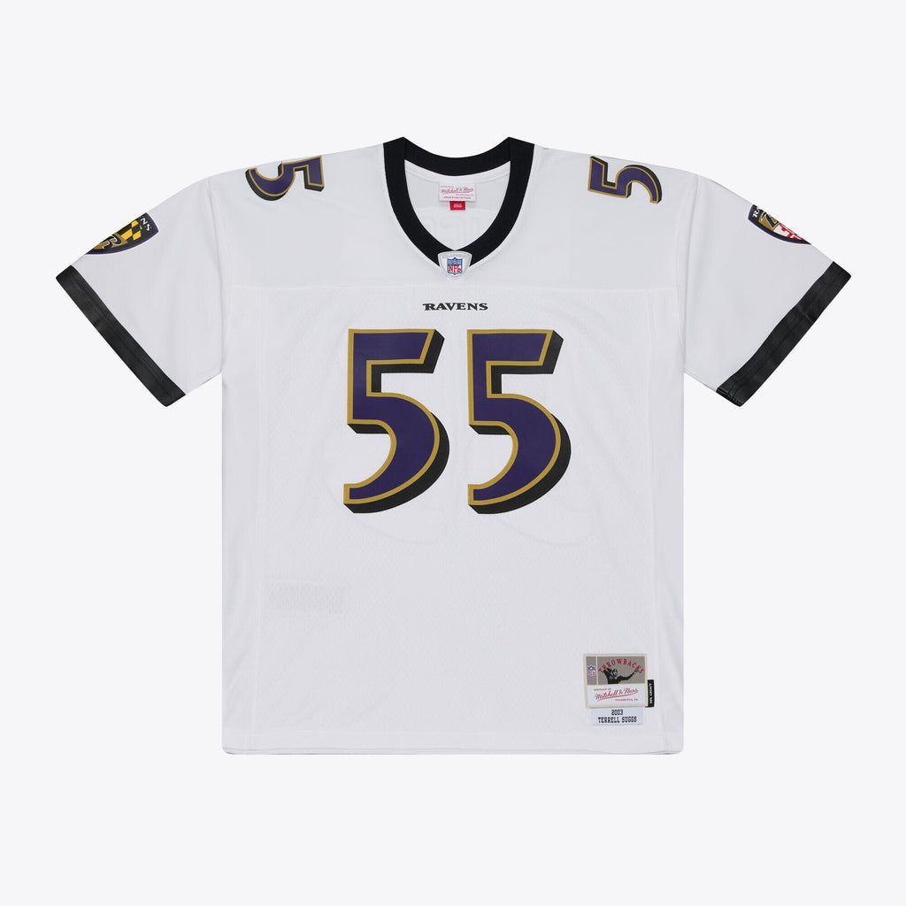 Baltimore Ravens Terrell Suggs White 2003 Legacy Replica Player Jersey product image 2, provided for visual reference and