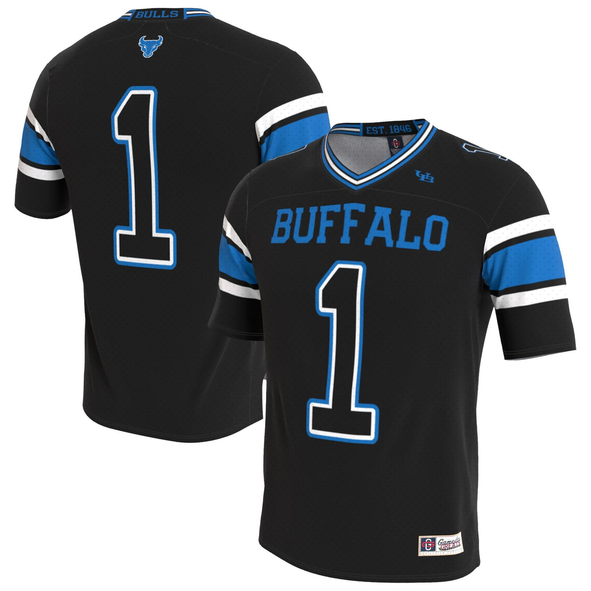 Buffalo Bulls Lightweight Collegiate Football Blackout Fashion Jersey product image 1, provided for visual reference and