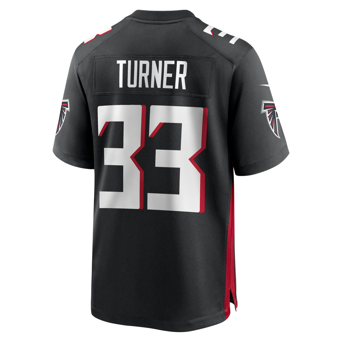 Atlanta Falcons Michael Turner Black Game Retired Player Jersey product image 3, provided for visual reference and product